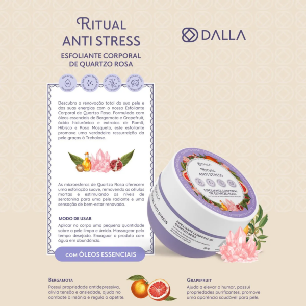 Esfoliante Corporal Quartzo Rosa Ritual Anti-Stress Dalla - Image 3