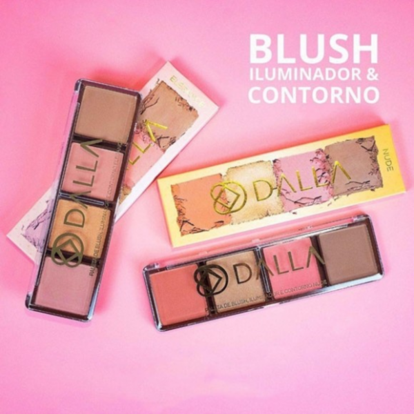 Paleta Blush, Contorno e Iluminador Dalla - Image 5