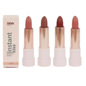 Batom Bala Matte Instant Kiss Nina Makeup
